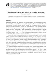 Museology and ethnography in Italy: an historical perspective