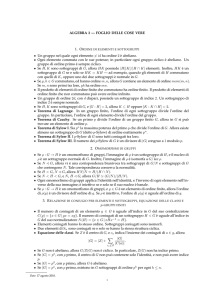 ALGEBRA 2 — FOGLIO DELLE COSE VERE • Un gruppo nel quale