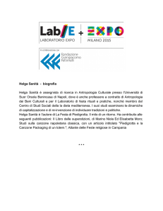 Helga Sanità biografia Helga Sanità è assegnista di ricerca in