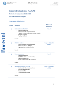 Corso Introduzione a MATLAB