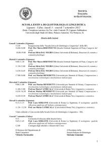 SCUOLA ESTIVA DI GLOTTOLOGIA E LINGUISTICA Lignano