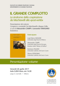 il grande complotto - Università Cattolica del Sacro Cuore