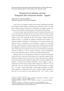 progetto tesi dottorato_corr - Dipartimento di Scienze Chimiche