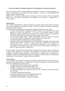MANUTENZIONE CONSERVAZIONE E TECNICHE DI