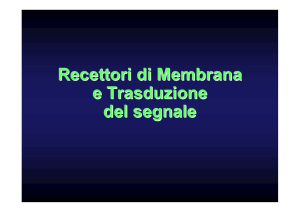 Recettori di Membrana e Trasduzione del segnale