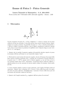 esame 07/09/2015 - Dipartimento di Fisica e Geologia