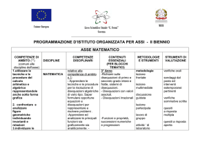 programmazione d`istituto organizzata per assi - i biennio