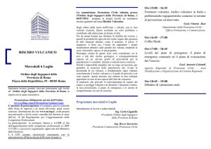 RISCHIO VULCANICO Mercoledì 6 Luglio