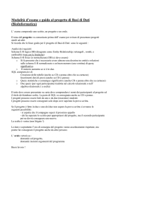 Modalità d`esame e guida al progetto di Basi di Dati (BioInformatica)