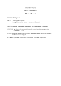 SCIENZE MOTORIE ESAMI INTEGRATIVI DALLA 4° ALLA 5
