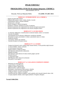 IPSAR TORTOLI` PROGRAMMA SVOLTO di scienze integrate