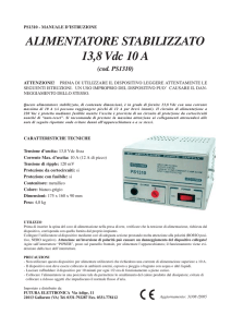 ALIMENTATORE STABILIZZATO 13,8 Vdc 10 A