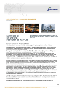 le origini di singapore - footstep of raffles