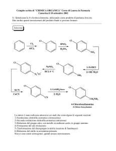 1) Sintetizzare la 4-clorobenzilammina, utilizzando come
