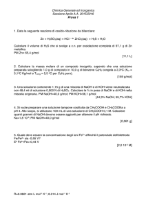 Chimica Generale ed Inorganica Sessione Aprile A.A. 2015/2016
