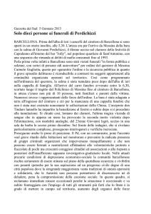 Solo dieci persone ai funerali di Perdichizzi