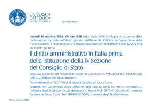 Il diritto amministrativo in Italia prima della istituzione della IV