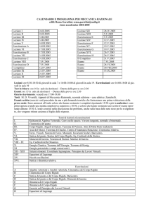 CALENDARIO E PROGRAMMA PER MECCANICA RAZIONALE