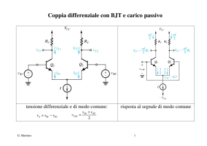 Coppia differenziale con BJT e carico passivo