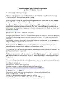 Si comunica agli studenti quanto segue