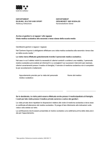 Avviso ai genitori e ai ragazzi / alle ragazze Visita medica scolastica