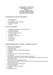 Liceo scientifico “E. Fermi” Nuoro PROGRAMMA DI BIOLOGIA