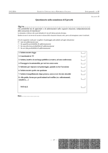 Questionario sulla sonnolenza di Epworth.