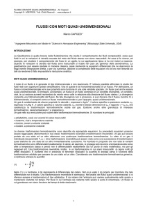 flussi con moti quasi-unidimensionali
