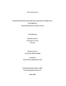 Tesi di Dottorato Dottorato di ricerca Consumatori e mercato XX