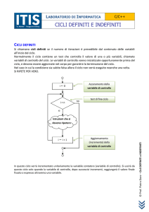 cicli definiti e indefiniti