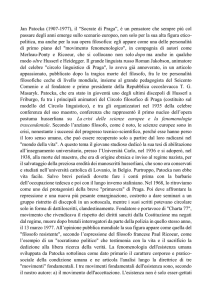 Jan Patocka (1907-1977), il “Socrate di Praga”, è un pensatore che