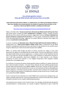 Una variante genetica comune riduce gli effetti benefici dell