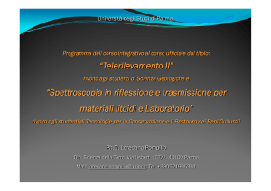 “Telerilevamento II” “Spettroscopia in riflessione e trasmissione per