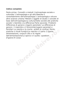 indice completo Parte prima: Concetti e metodi L`antropologia