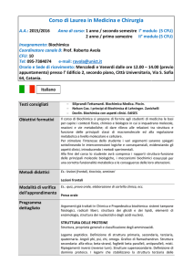 BIOCHIMICA - Canale B - Prof. R. Avola