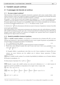 Le distribuzioni continue
