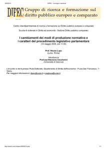 I cambiamenti dei modi di produzione normativa e i caratteri del