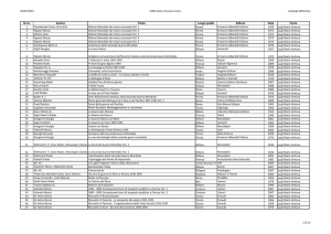 N Inv Autore Titolo Luogo pubbl. Editore Data Fonte