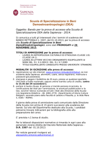 Scuola di Specializzazione in Beni Demoetnoantropologici (DEA)