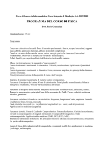 programma del corso di fisica