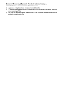 Economia Monetaria // Economia Monetaria Internazionale p.o. 1) L