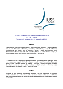 Concorso di ammissione ai Corsi ordinari dello IUSS a.a. 2012/2013