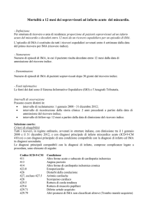 Mortalità a 12 mesi dei sopravvissuti ad infarto acuto del miocardio.