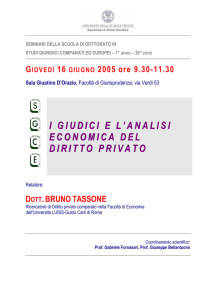 I GIUDICI E L`ANALISI ECONOMICA DEL DIRITTO PRIVATO