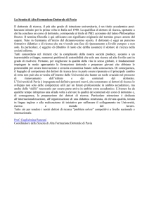 La Scuola di Alta Formazione Dottorale di Pavia Il dottorato di