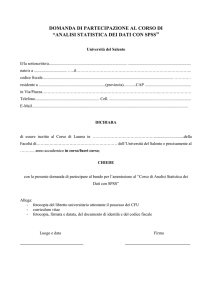 domanda di partecipazione al corso di “analisi statistica dei dati con