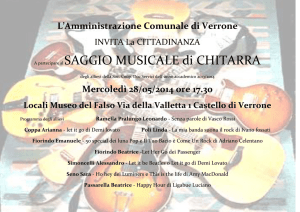 A partecipare al SAGGIO MUSICALE di CHITARRA