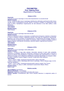 PSICOMETRIA Prof. Caterina Primi Dipartimento di Psicologia