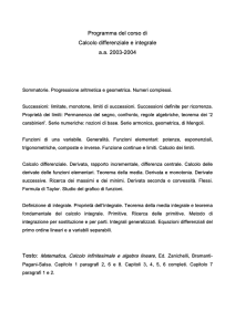 Programma del corso di - Dipartimento di Matematica e Informatica