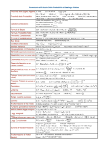 Formulario di Calcolo Delle Probabilità di Lesinigo Matteo Proprietà